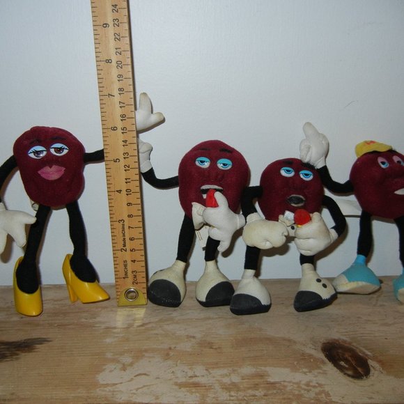 VINTAGE Lot of 4 1988 Hardees Applause California Raisins 6" Bendable Plush Toy - Picture 10 of 10